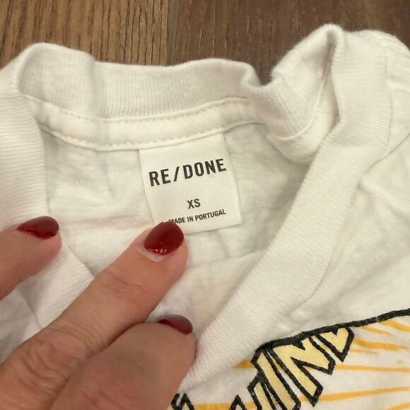 Re/Done “Be The Sunshine” Graphic Classic Tee White Cotton T-Shirt Size XS - Picture 6 of 6